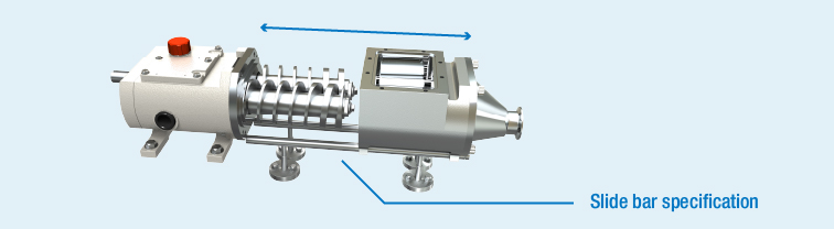 Introduction of slide bar attached specification makes it easier to install and remove casing